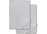 Lenzuolo A Pieghe In Microfibra Interlock Jersey Grigio Argento 90 X 190 - 100 X 200 Cm 180 X 200 - 200 X 200 Cm Confezione Doppia