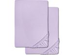 Lenzuolo A Pieghe In Microfibra Interlock Jersey Lilla 90 X 190 - 100 X 200 Cm 180 X 200 - 200 X 200 Cm Confezione Doppia