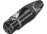 Neutrik - Connettore Cavo Xlr, Femmina A 3 Pin, Placcato Argento, Nero