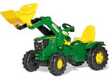Rolly Toys Trattore A Pedali John Deere 6210R + Caricatore Frontale, Pneumatici Whisper, A Partire Da 3 Anni