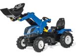 Rollytoys Trattore A Pedali New Holland + Caricatore Frontale Veicolo Per Bambini Con Pneumatici
