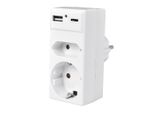 Heitech Adattatore Presa Schuko/Euro 1Xusb A 1X Usb C