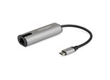 Startech.Com Adattatore Da USB-C A Rete 2.5Gbe - USB-C 3.0 2.5/1 Gbps E 100 Mbps Multi-Speed Nic - Usb-C/Thunderbolt 3 3.1 Laptop To RJ45/LAN - Macbook Pro - Surface - Cablato - Usb Type-C - Ethernet - 5000 Mbps - Nero - Grigio