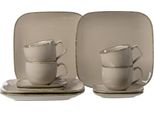 Ritzenhoff & Breker Casa Kaffeeservice 12-Tlg., Geschirrset, Service, Quadratisch / Rund, Porzellan, Grau, 83712