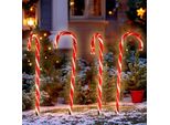 3.04 Bastoncini Di Zucchero Led Xxl - Set Di 4 / 76 Cm / 40 Led / Timer
