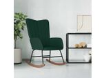 Vidaxl Sedia A Dondolo In Velluto Verde Scuro