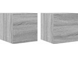 Vidaxl Mobili Tv A Parete 2 Pz. Grigio Sonoma 30,5X30X30 Cm