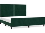Vidaxl Struttura Letto Senza Materasso Verde Scuro 200X200 Cm In Velluto