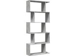 Vidaxl Libreria Divisoria 5 Ripiani Grigio Cemento 70X24X161 Cm
