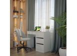 Vicco Scrivania Sherry, 90 X 40 Cm Con Cassetti, Bianco Lucido