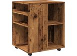 Vidaxl Mobiletto Su Rotelle, Aspetto Legno Vecchio 60X53X72 Cm Materiale A Base Di Legno