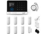 Huxgo HXA003 Sistema Di Allarme Casa Wifi + Gsm 4G Lte Con Sirena, Sistema Di Allarme Con 7X Sensori Di Movimento E 1X Sensore Porta-Finestra, Sistema Di Allarme Per Appartamento, Casa, Garage, Tuya Smartlife App