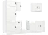 Vidaxl Set Di Armadietti Da Cucina 7 Pezzi Porto In Legno Bianco