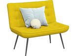 Vidaxl Panca Gialla 110X74X84 Cm In Velluto