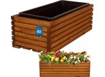 Kotarbau® Fioriera In Legno 44X20Cm Con Vaso Interno Fioriera Per Balcone Colore Rovere Fioriera Per Balcone Fioriera In Legno Fioriera Per Balcone Giardino Terrazza Con Inserto