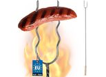Kotarbau® Spiedini Per Barbecue Forchetta Per Barbecue Filo D'acciaio Spiedini Da Campeggio 100 Cm Manico In Legno Accessori Per Barbecue Forchetta Per Salsicce Spiedini Da Barbecue Ondulati Bastoncini Per Salsicce Gadget Per Barbecue Spiedini Da Campeggio Lunghi