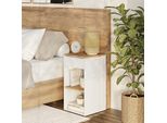 Vicco Comodino Camera Da Letto Dany, 35 X 65 Cm Con 1 Cassetto, Rovere Bianco/Dorato/Quercia Dorata