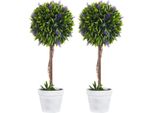 Fortuna Lai Pianta Artificiale Lavanda Set Da 2 Piante Artificiali, 60 Cm Pianta Da Appartamento In Vaso, Albero Artificiale Con Muschio Artificiale Per Interni Ed Esterni