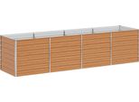 Vidaxl Letto Rialzato Marrone Chiaro 320 X 80 X 77 Cm Acciaio Zincato