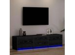 Mobile Tv Vidaxl Con Led Look Rovere Nero 162 X 34 X 40 Cm