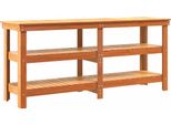 Vidaxl Banco Da Lavoro Marrone Cera 181,5 X 50 X 80 Cm Legno Di Pino Massiccio