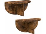 Vidaxl Mensola A Muro 2 Pezzi Rovere Affumicato 38 X 19 X 19 Cm Materiale A Base Di Legno