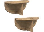 Vidaxl Mensola A Muro 2 Pezzi Rovere Artigianale 38 X 19 X 19 Cm Materiale A Base Di Legno