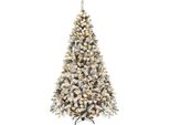 Albero Di Natale Artificiale Da 225 Cm Con Neve E Luci Led Calde
