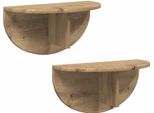 Vidaxl Mensola A Muro 2 Pezzi Rovere Artigianale 38 X 19 X 19 Cm Materiale A Base Di Legno