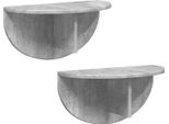 Vidaxl Mensola A Muro 2 Pezzi Grigio Cemento 38 X 19 X 19 Cm Materiale A Base Di Legno