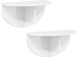 Vidaxl Mensola A Muro 2 Pezzi Bianco Lucido 38 X 19 X 19 Cm Materiale A Base Di Legno