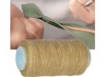 Cocoarm 250 M Filo Cerato Piatto Per Cuoio Artigianato Cucito A Mano Accessori Per La Lavorazione Del Cuoio Filo Cerato In Poliestere Con Dimensione 150D Per Borse In Pelle Bovina Portafogli (Colore Originale)