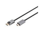 Adapterkabel Displayport > Hdmi, Uhd 4K Schwarz, 3 Meter