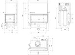 Inserto Per Caminetto Kratki Nadia Destro 14 Kw Ø 200 Con Porta Scorrevole Pannellata Nera