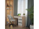 Vicco Scrivania Sherry, 90 X 40 Cm Con Cassetti, Bianco/Sonoma