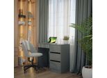 Vicco Scrivania Sherry, 90 X 40 Cm Con Cassetti, Grigio Lucido