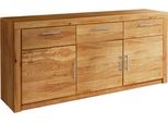 Sideboard Vogl MÖBelfabrik "Toronto", Braun (Wildeiche Teilmassiv, 3 Schubladen), B:182Cm H:82Cm T:42Cm, Holz Teilmassiv, Melamin, Sideboards, Sideboard