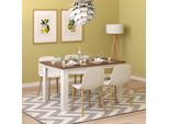 Vicco Tavolo Da Pranzo Karlos, 140 X 90 Cm, Noce/Bianco