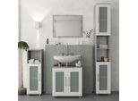 Vicco Specchio Bagno Kiko, 45 X 60 Cm, Calcestruzzo/Bianco