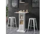 Vicco Tavolo Bar Alto Rodeo, 70 X 70 Cm, Bianco