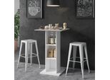 Vicco Tavolo Bar Alto Rodeo, 70 X 70 Cm, Calcestruzzo/Bianco
