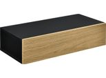 Mensola A Muro 'Antilles' 50X24X12 Cm Con Cassetto Nero/Legno Naturale