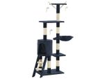 Vidaxl Tiragraffi Per Gatti Con Colonne In Sisal 138 Cm Blu Scuro