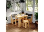 Vicco Gruppo Panca Ad Angolo Roman, 150 X 120 Cm Con Tavolo, Quercia Dorata/Antracite