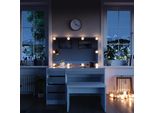 Vicco Tavolo Da Toeletta Sherry, 120 Cm Con Illuminazione A Led E Panca, Bianco