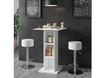 Vicco Tavolo Bar Con Sgabelli Rodeo, 70 X 70 Cm Con 2 Sgabelli Da Bar, Bianco