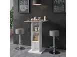Vicco Tavolo Bar Con Sgabelli Rodeo, 70 X 70 Cm Con 2 Sgabelli Da Bar, Calcestruzzo/Bianco
