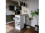 Vicco Tavolo Bar Con Sgabelli Ross, 115 X 50 Cm Con 2 Sgabelli Da Bar, Bianco/Antracite