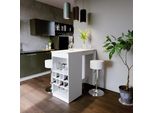 Vicco Tavolo Bar Con Sgabelli Ross, 115 X 50 Cm Con 2 Sgabelli Da Bar, Bianco