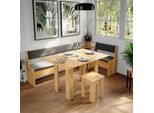 Vicco Gruppo Panca Ad Angolo Roman, 210 X 120 Cm Con Tavolo, Quercia Dorata/Antracite